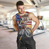 Route 66 United States Men Tank Top Historic Highway USA Eagle With Motorcycle - Wonder Print Shop