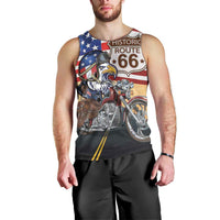 Route 66 United States Men Tank Top Historic Highway USA Eagle With Motorcycle - Wonder Print Shop