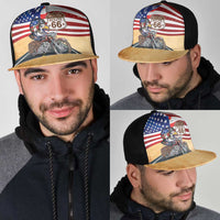 Route 66 United States Mesh Trucker Cap Historic Highway USA Eagle With Motorcycle - Wonder Print Shop