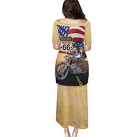 Route 66 United States Puletasi Historic Highway USA Eagle With Motorcycle - Wonder Print Shop