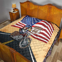 Route 66 United States Quilt Historic Highway USA Eagle With Motorcycle - Wonder Print Shop