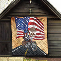 Route 66 United States Quilt Historic Highway USA Eagle With Motorcycle - Wonder Print Shop
