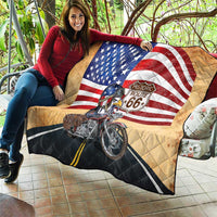 Route 66 United States Quilt Historic Highway USA Eagle With Motorcycle - Wonder Print Shop