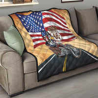 Route 66 United States Quilt Historic Highway USA Eagle With Motorcycle - Wonder Print Shop