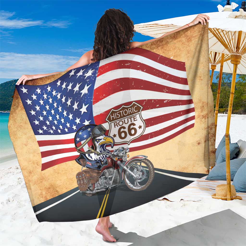 Route 66 United States Sarong Historic Highway USA Eagle With Motorcycle - Wonder Print Shop