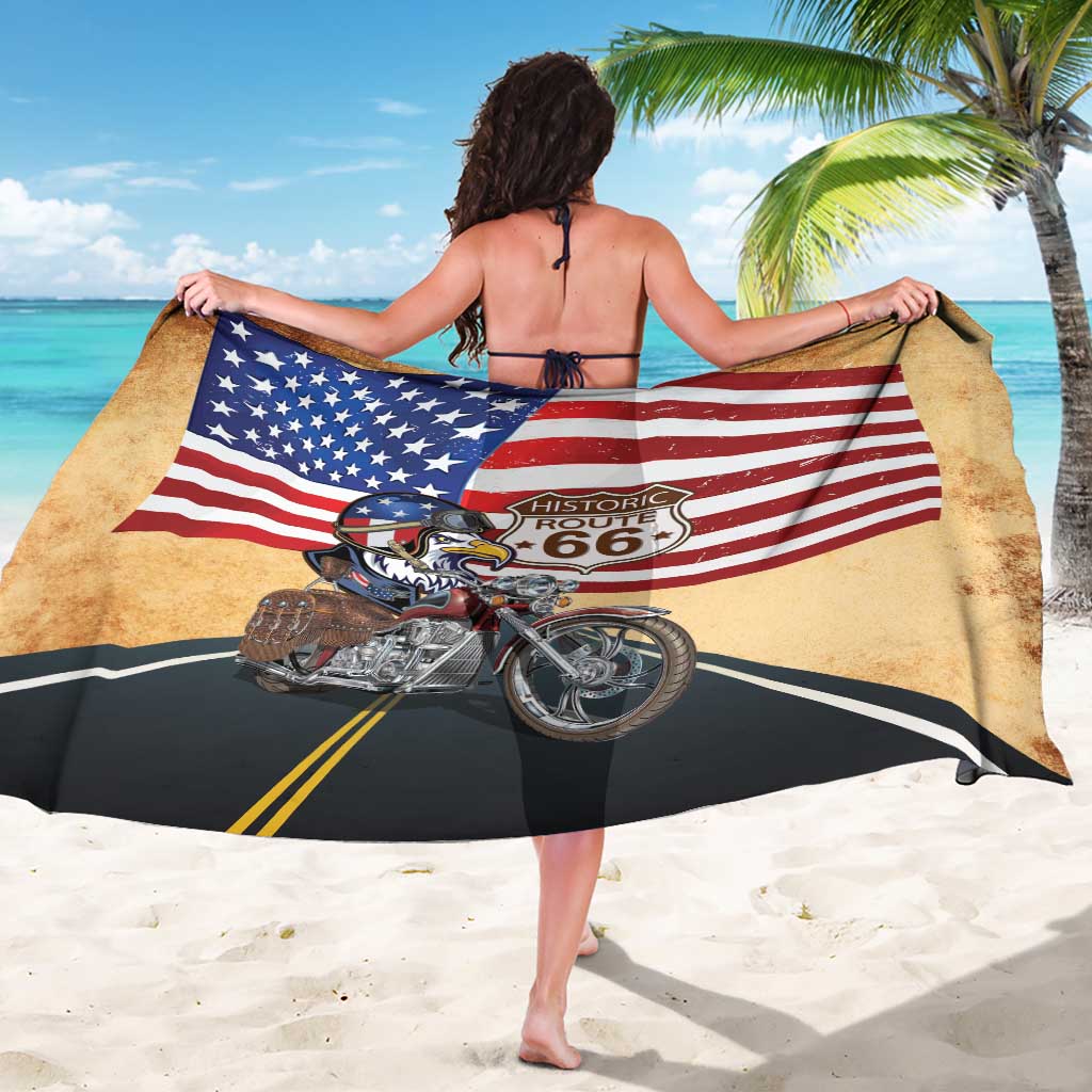 Route 66 United States Sarong Historic Highway USA Eagle With Motorcycle - Wonder Print Shop