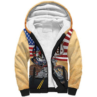 Route 66 United States Sherpa Hoodie Historic Highway USA Eagle With Motorcycle - Wonder Print Shop