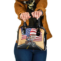 Route 66 United States Shoulder Handbag Historic Highway USA Eagle With Motorcycle - Wonder Print Shop