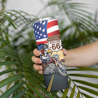 Route 66 United States Skinny Tumbler Historic Highway USA Eagle With Motorcycle - Wonder Print Shop