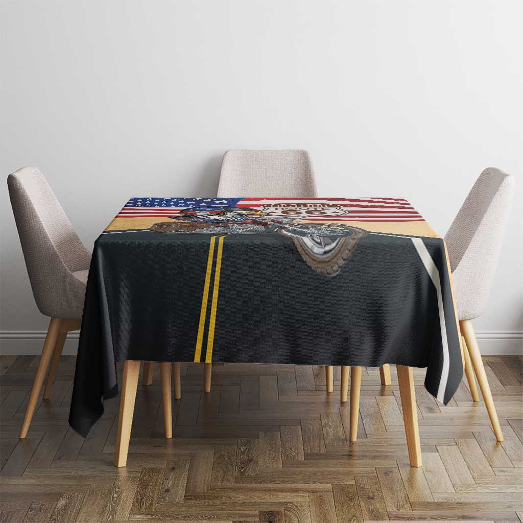 Route 66 United States Tablecloth Historic Highway USA Eagle With Motorcycle - Wonder Print Shop