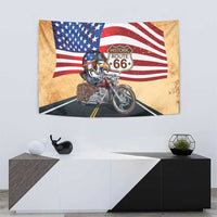 Route 66 United States Tapestry Historic Highway USA Eagle With Motorcycle - Wonder Print Shop