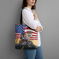 Route 66 United States Tote Bag Historic Highway USA Eagle With Motorcycle - Wonder Print Shop