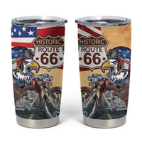 Route 66 United States Tumbler Cup Historic Highway USA Eagle With Motorcycle - Wonder Print Shop