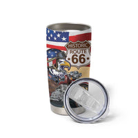 Route 66 United States Tumbler Cup Historic Highway USA Eagle With Motorcycle - Wonder Print Shop