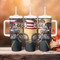 Route 66 United States Tumbler With Handle Historic Highway USA Eagle With Motorcycle - Wonder Print Shop