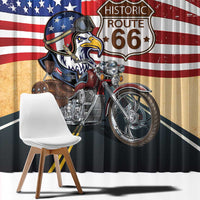 Route 66 United States Window Curtain Historic Highway USA Eagle With Motorcycle - Wonder Print Shop