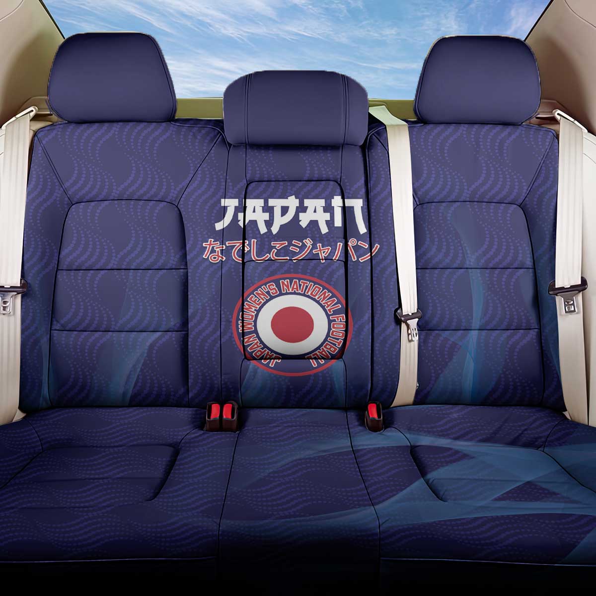 Japan Football Back Car Seat Cover Go Champions Nadeshiko Japanese - Wonder Print Shop