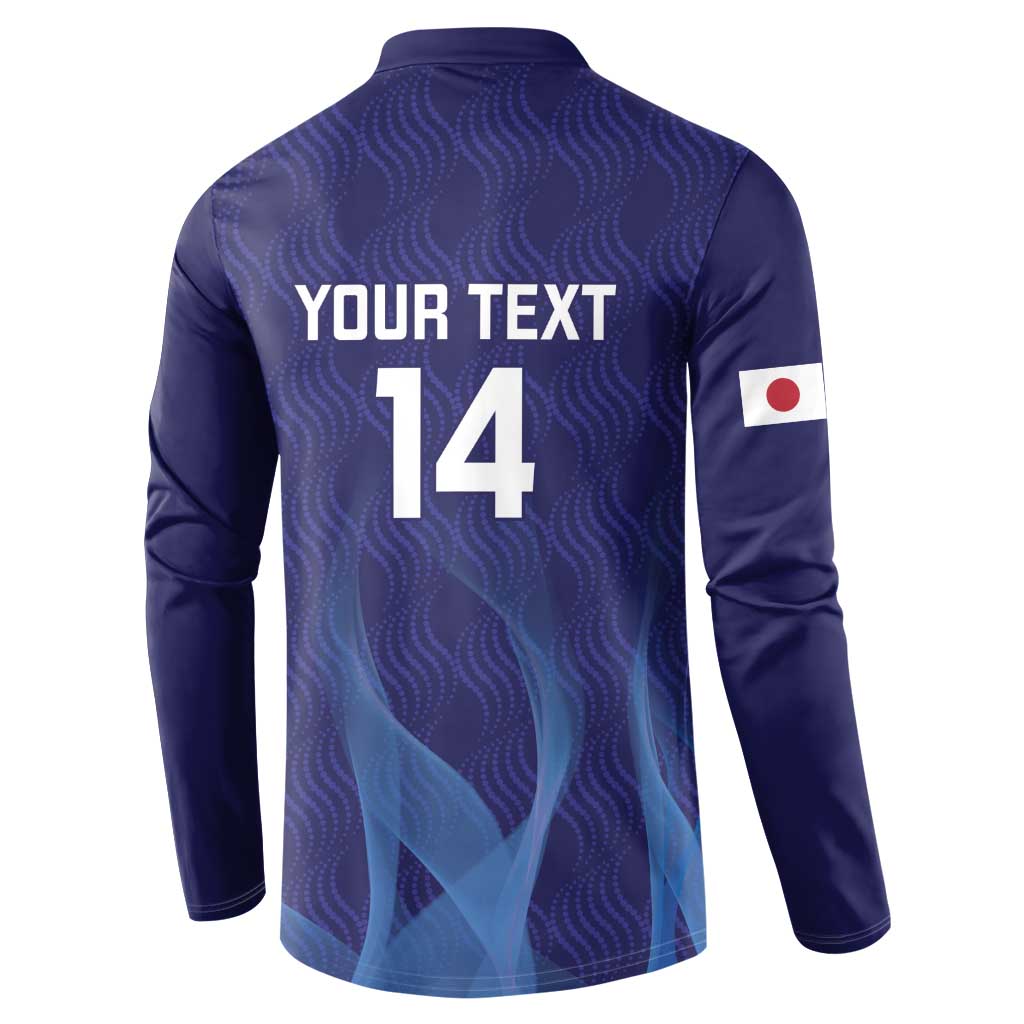 Custom Japan Football Button Sweatshirt Go Champions Nadeshiko Japanese - Wonder Print Shop