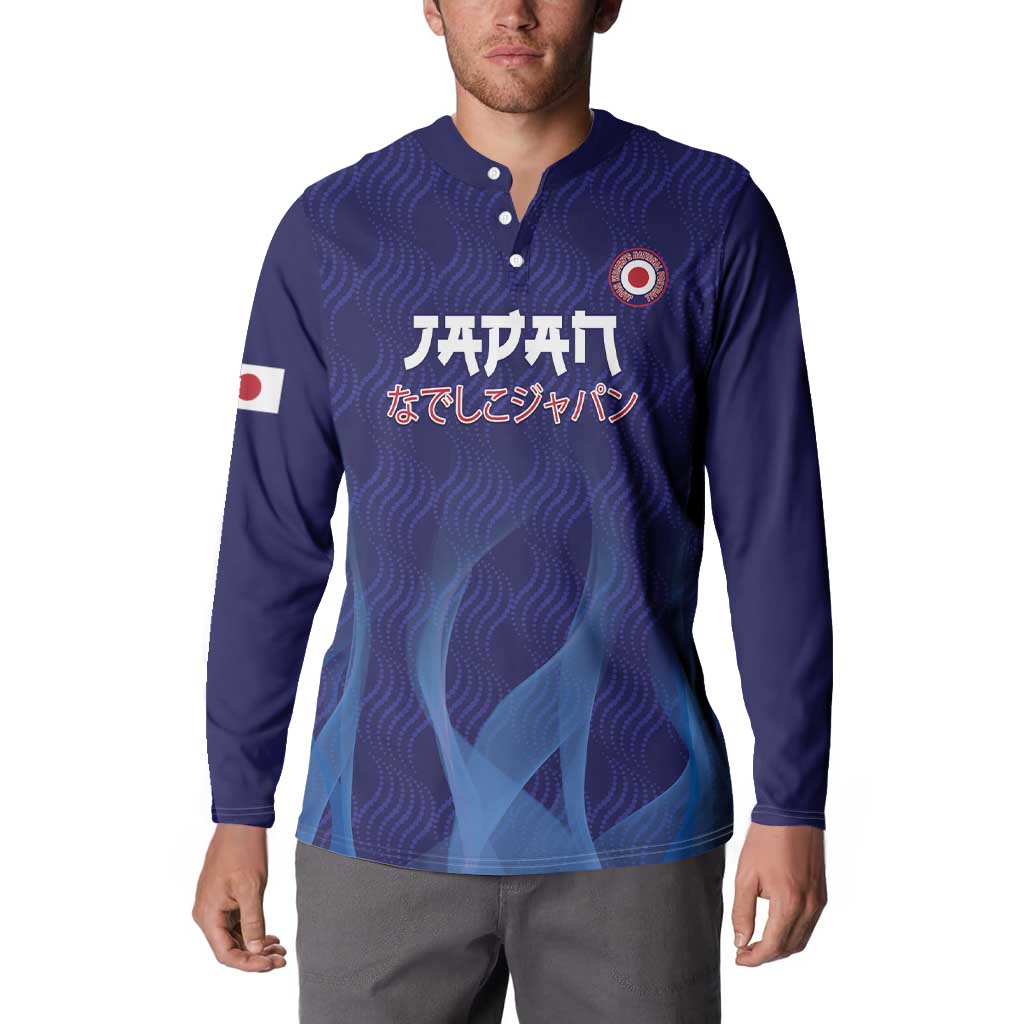 Custom Japan Football Button Sweatshirt Go Champions Nadeshiko Japanese - Wonder Print Shop