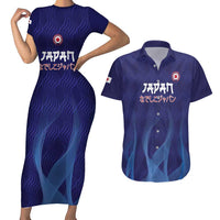 Custom Japan Football Couples Matching Short Sleeve Bodycon Dress and Hawaiian Shirt Go Champions Nadeshiko Japanese - Wonder Print Shop