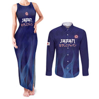 Custom Japan Football Couples Matching Tank Maxi Dress and Long Sleeve Button Shirt Go Champions Nadeshiko Japanese - Wonder Print Shop