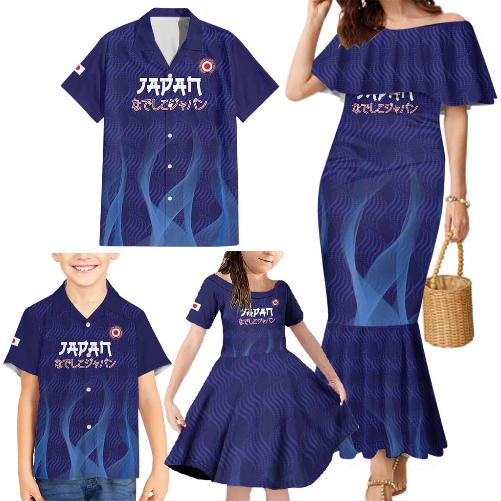 Custom Japan Football Family Matching Mermaid Dress and Hawaiian Shirt Go Champions Nadeshiko Japanese - Wonder Print Shop