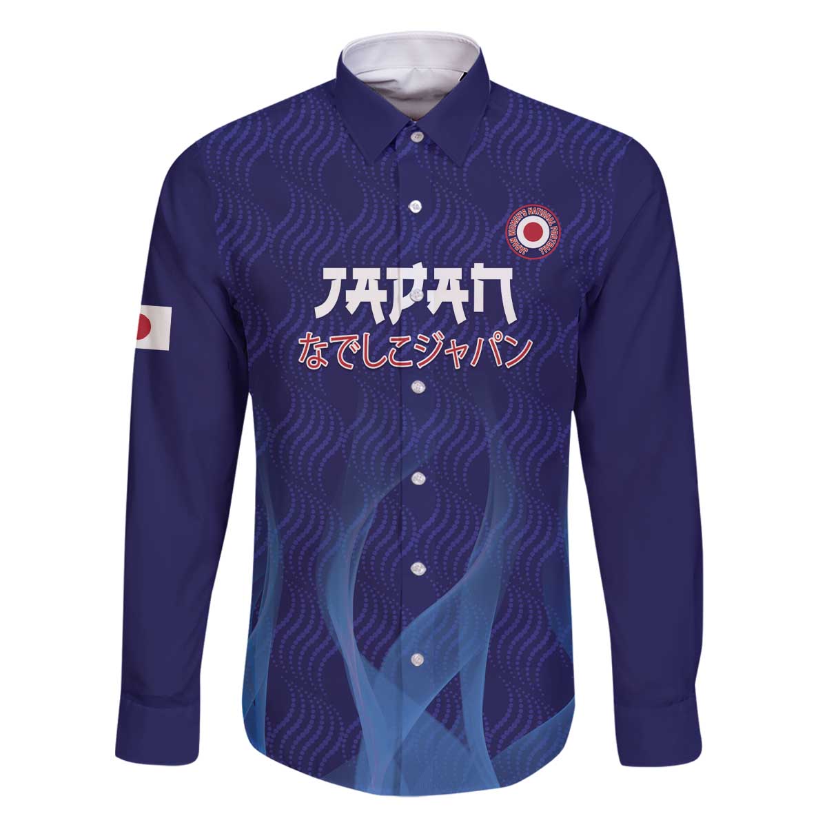 Custom Japan Football Family Matching Off The Shoulder Long Sleeve Dress and Hawaiian Shirt Go Champions Nadeshiko Japanese - Wonder Print Shop