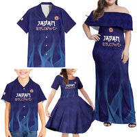 Custom Japan Football Family Matching Off Shoulder Maxi Dress and Hawaiian Shirt Go Champions Nadeshiko Japanese - Wonder Print Shop