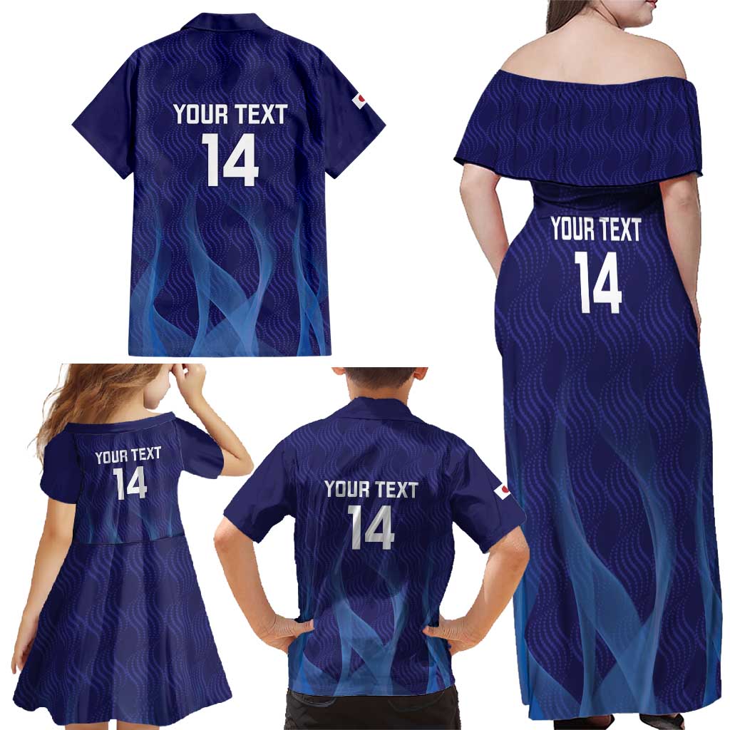 Custom Japan Football Family Matching Off Shoulder Maxi Dress and Hawaiian Shirt Go Champions Nadeshiko Japanese - Wonder Print Shop