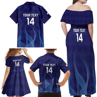 Custom Japan Football Family Matching Off Shoulder Maxi Dress and Hawaiian Shirt Go Champions Nadeshiko Japanese - Wonder Print Shop