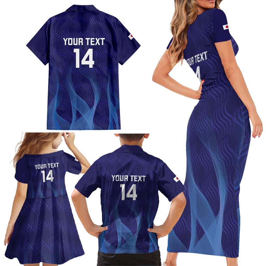 Custom Japan Football Family Matching Short Sleeve Bodycon Dress and Hawaiian Shirt Go Champions Nadeshiko Japanese - Wonder Print Shop