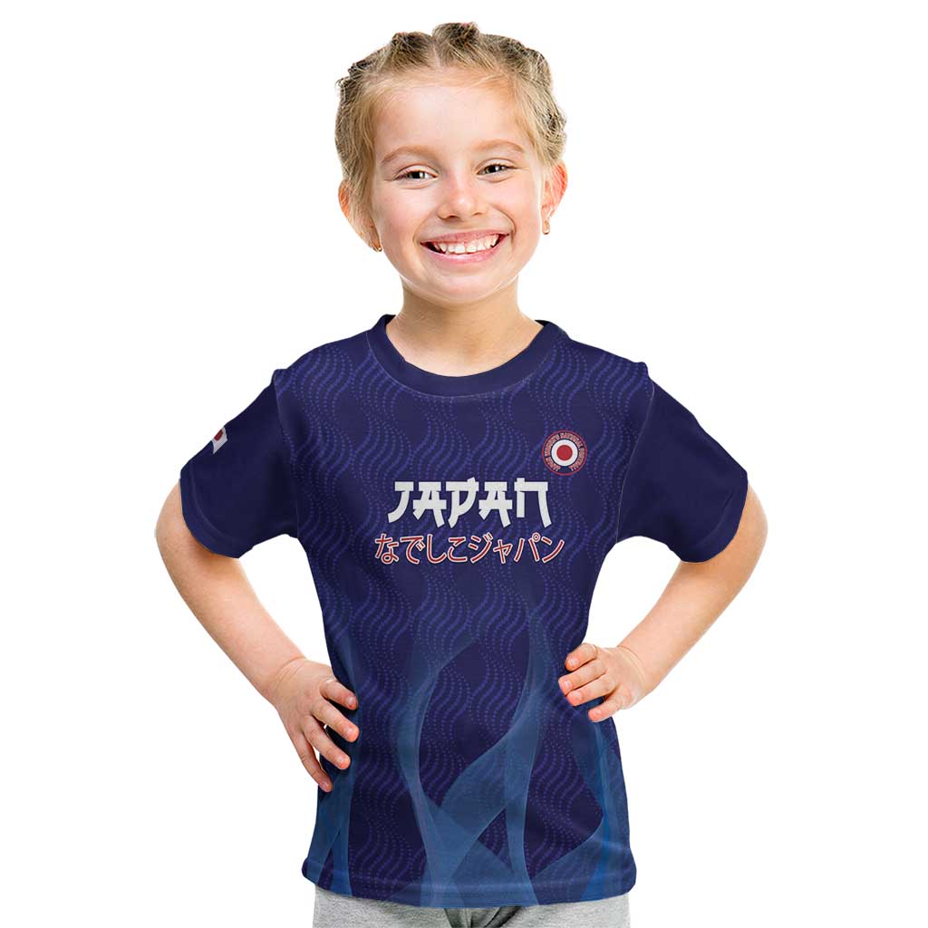 Custom Japan Football Kid T Shirt Go Champions Nadeshiko Japanese - Wonder Print Shop