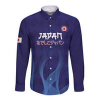 Custom Japan Football Long Sleeve Button Shirt Go Champions Nadeshiko Japanese - Wonder Print Shop