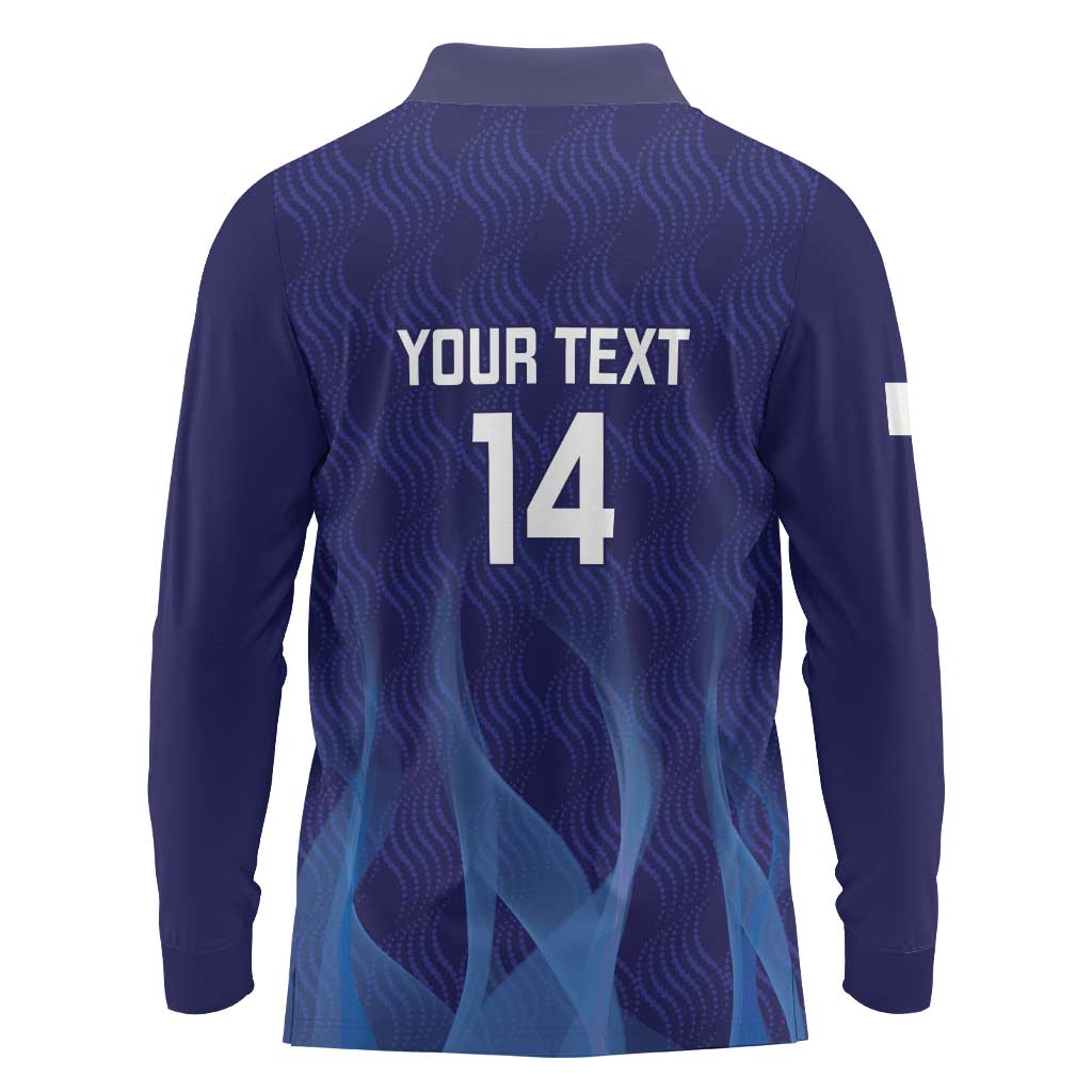 Custom Japan Football Long Sleeve Polo Shirt Go Champions Nadeshiko Japanese - Wonder Print Shop