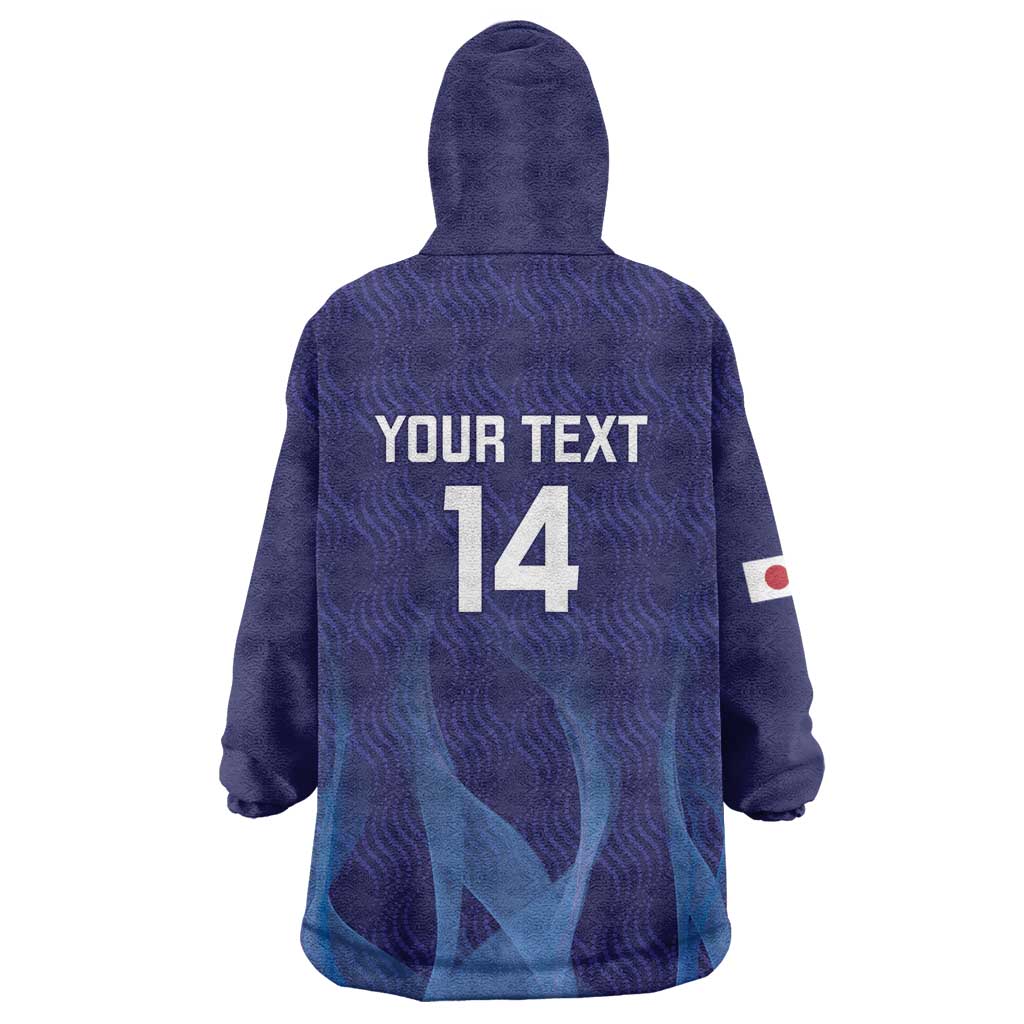 Custom Japan Football Wearable Blanket Hoodie Go Champions Nadeshiko Japanese - Wonder Print Shop