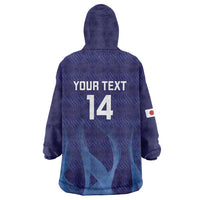 Custom Japan Football Wearable Blanket Hoodie Go Champions Nadeshiko Japanese - Wonder Print Shop