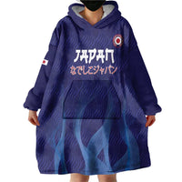 Custom Japan Football Wearable Blanket Hoodie Go Champions Nadeshiko Japanese - Wonder Print Shop