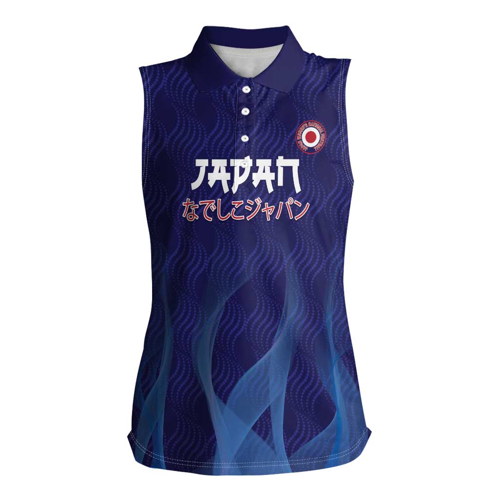 Custom Japan Football Women Sleeveless Polo Shirt Go Champions Nadeshiko Japanese - Wonder Print Shop