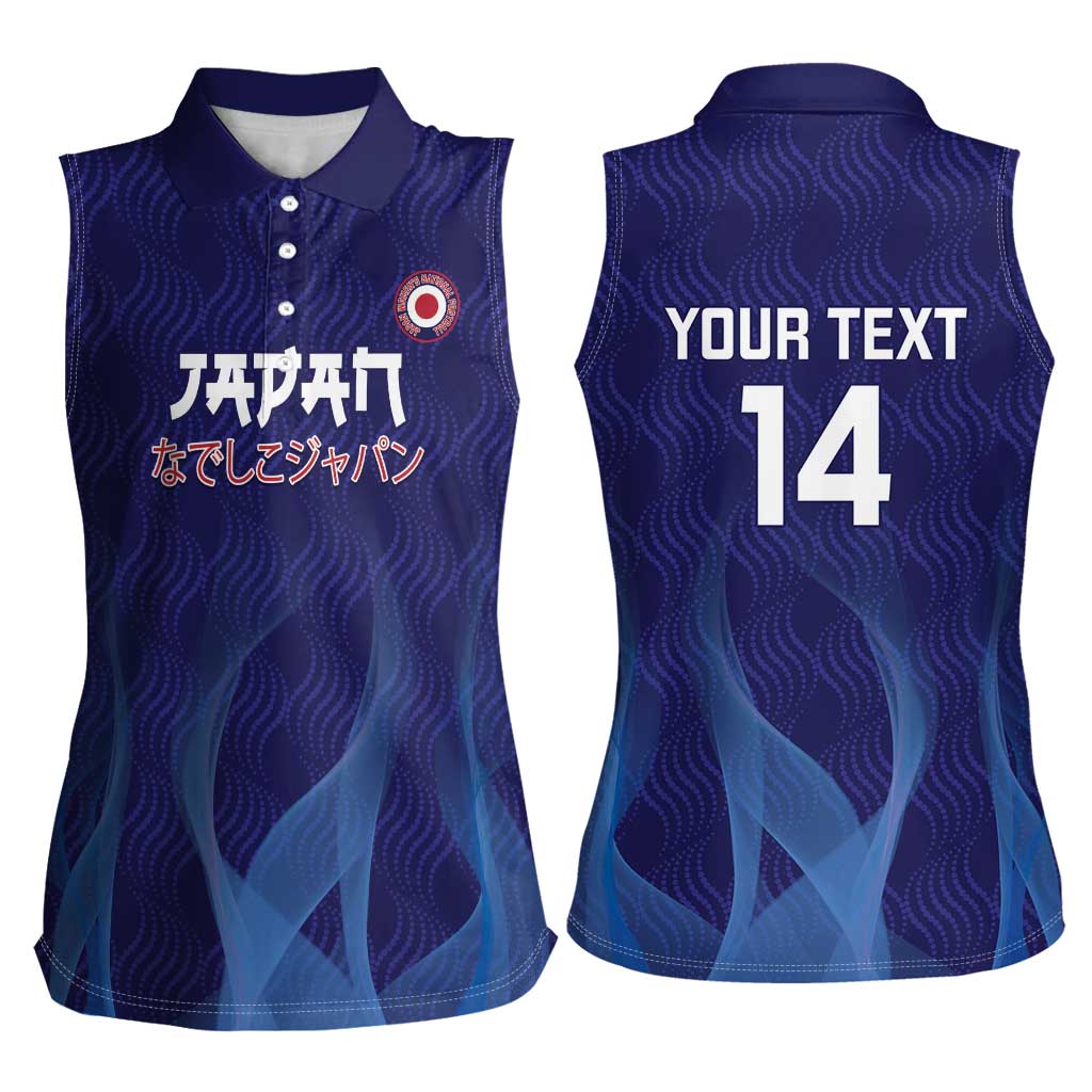 Custom Japan Football Women Sleeveless Polo Shirt Go Champions Nadeshiko Japanese - Wonder Print Shop
