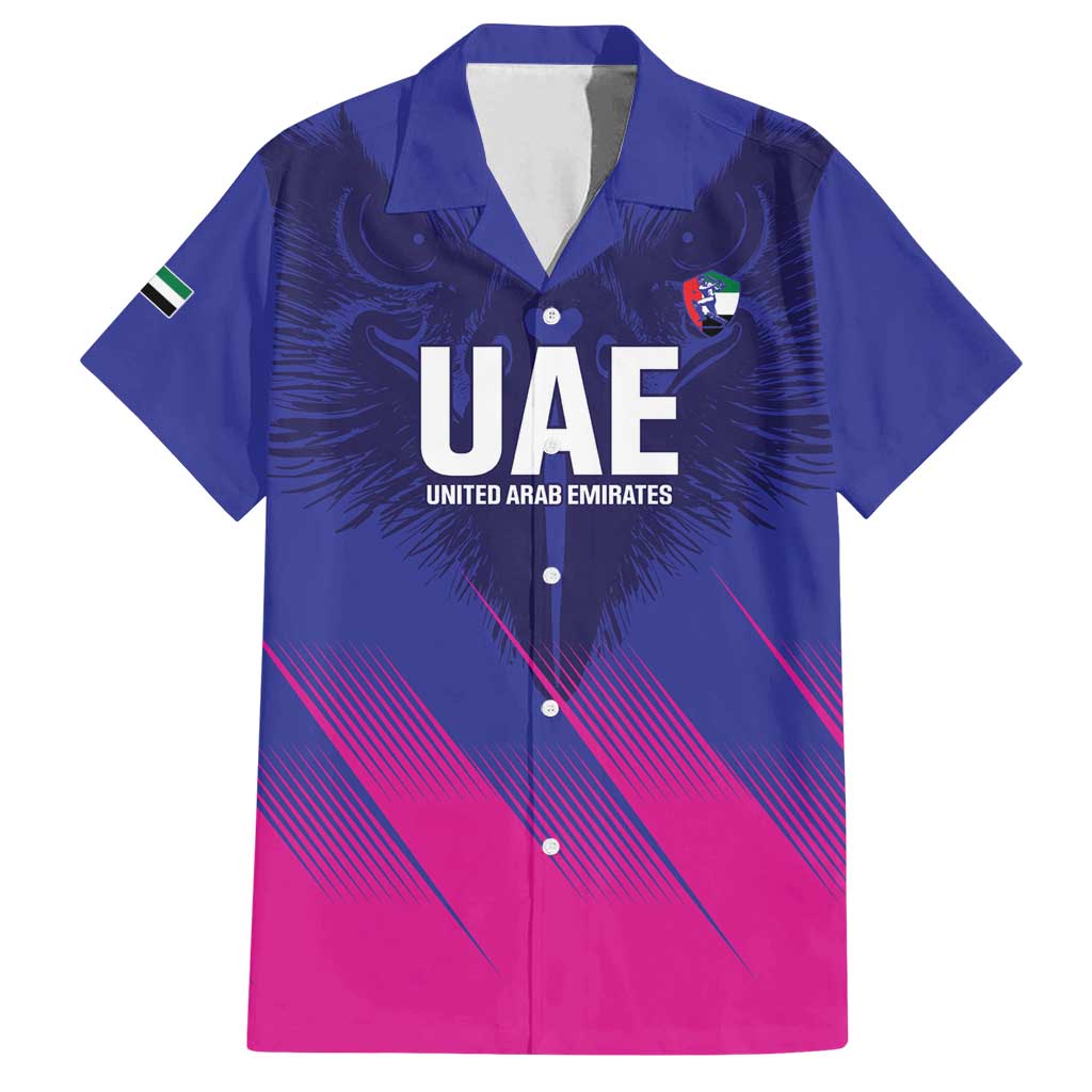 Custom UAE Cricket Family Matching Long Sleeve Bodycon Dress and Hawaiian Shirt Go Champions United Arab Emirates Falcon - Wonder Print Shop