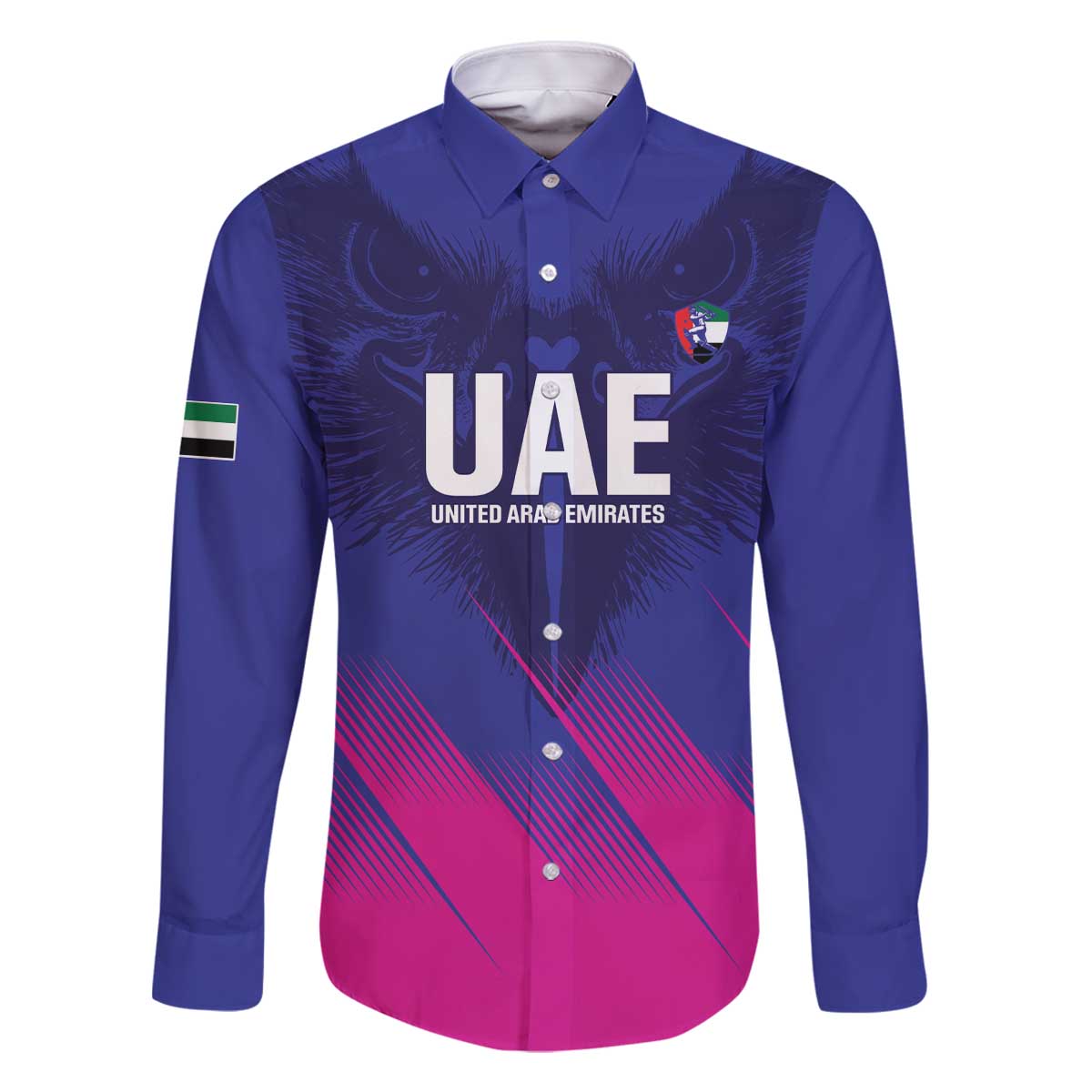 Custom UAE Cricket Family Matching Off The Shoulder Long Sleeve Dress and Hawaiian Shirt Go Champions United Arab Emirates Falcon - Wonder Print Shop