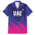 Custom UAE Cricket Family Matching Off Shoulder Maxi Dress and Hawaiian Shirt Go Champions United Arab Emirates Falcon - Wonder Print Shop
