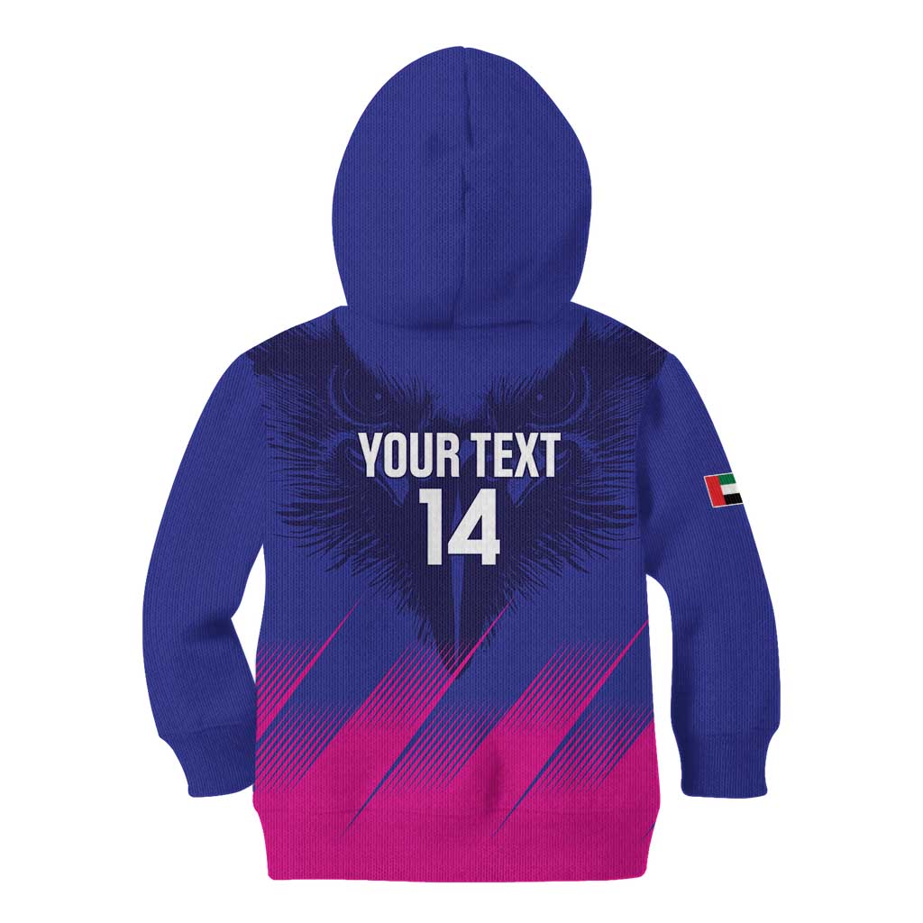 Custom UAE Cricket Kid Hoodie Go Champions United Arab Emirates Falcon - Wonder Print Shop