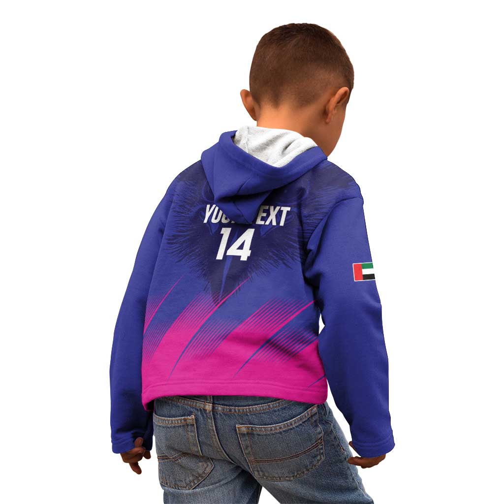 Custom UAE Cricket Kid Hoodie Go Champions United Arab Emirates Falcon - Wonder Print Shop