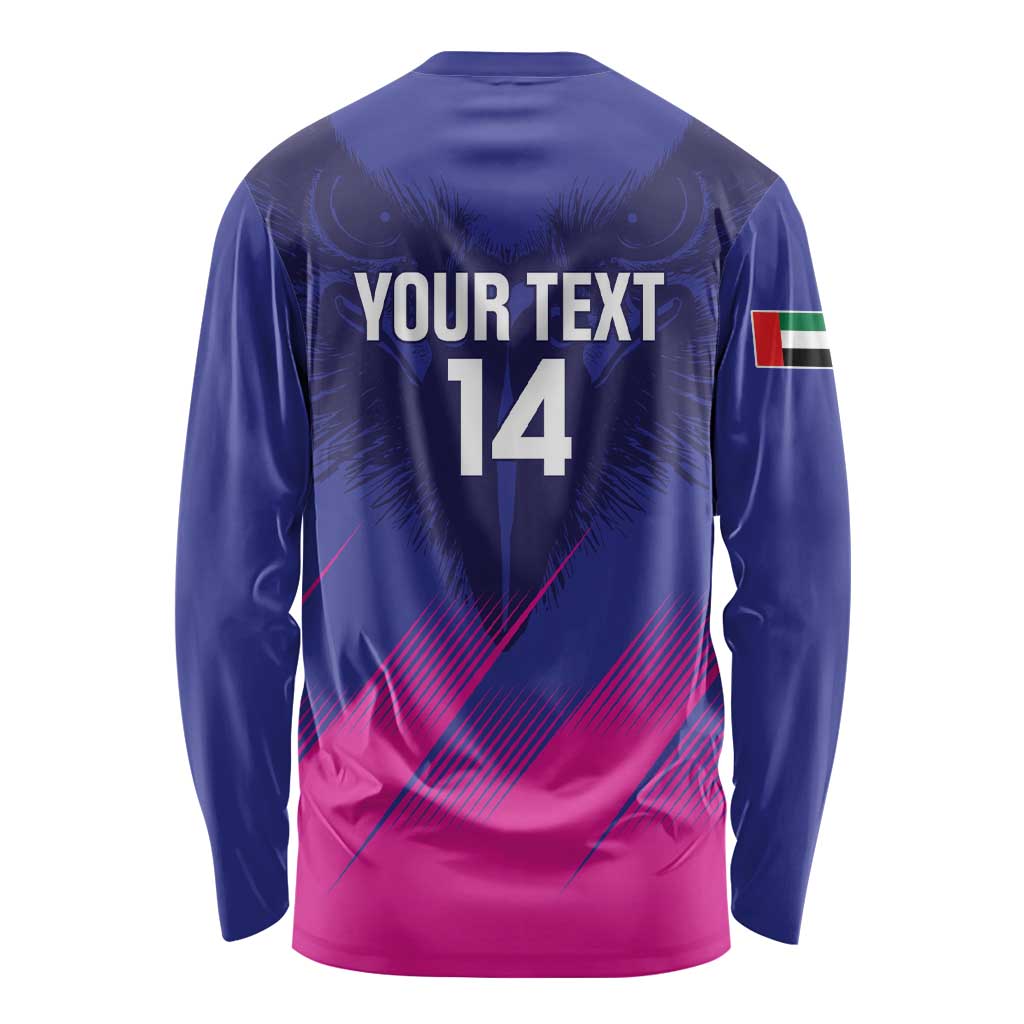 Custom UAE Cricket Long Sleeve Shirt Go Champions United Arab Emirates Falcon - Wonder Print Shop