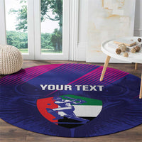 Custom UAE Cricket Round Carpet Go Champions United Arab Emirates Falcon
