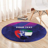 Custom UAE Cricket Round Carpet Go Champions United Arab Emirates Falcon