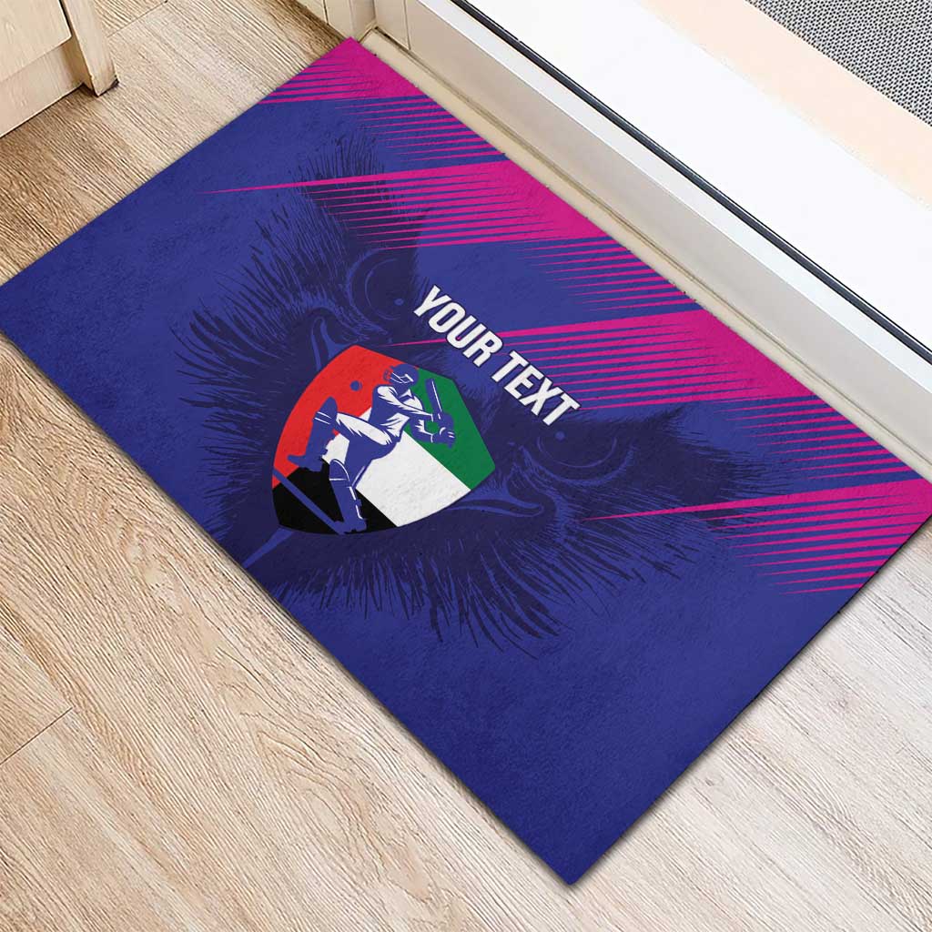 Custom UAE Cricket Rubber Doormat Go Champions United Arab Emirates Falcon - Wonder Print Shop