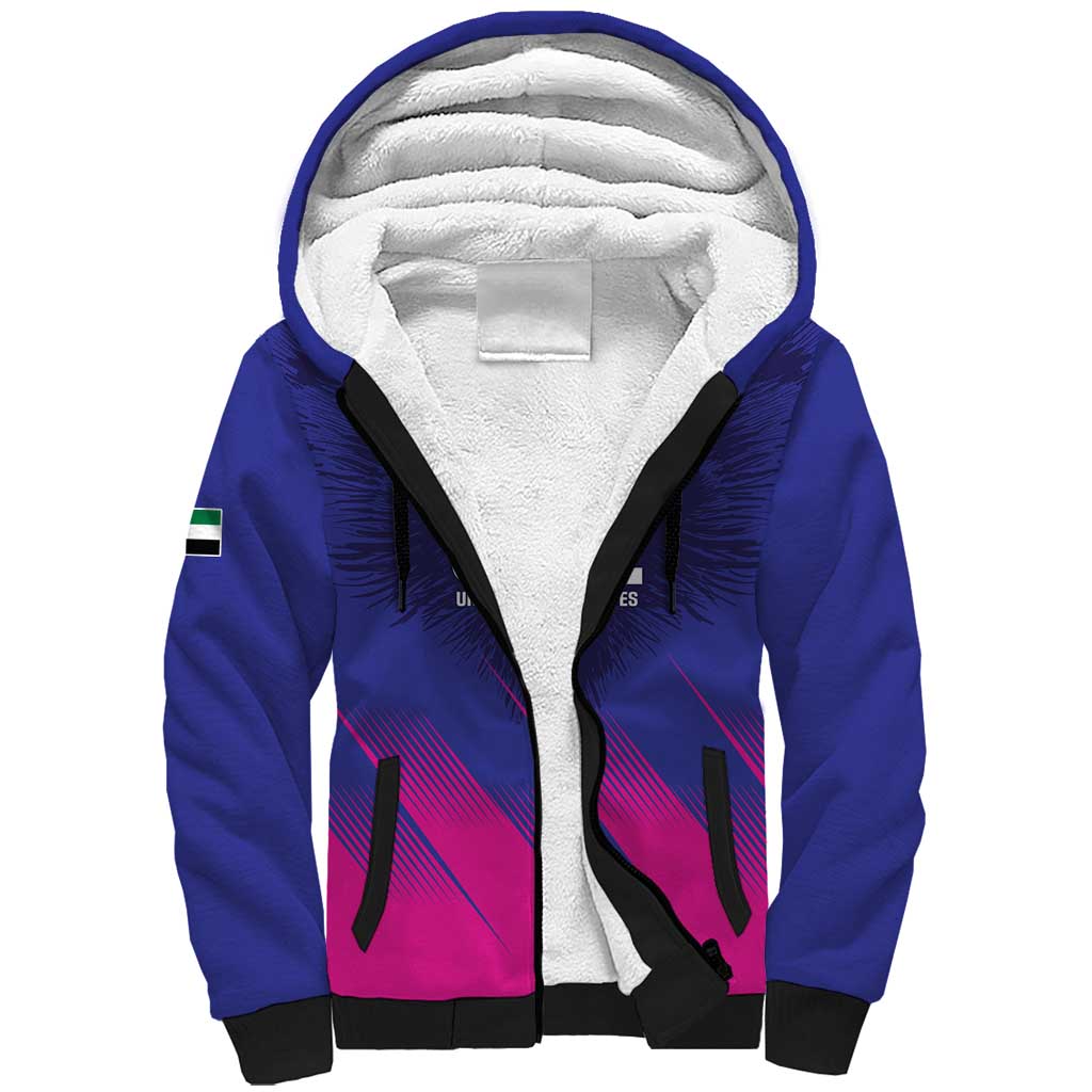 Custom UAE Cricket Sherpa Hoodie Go Champions United Arab Emirates Falcon - Wonder Print Shop