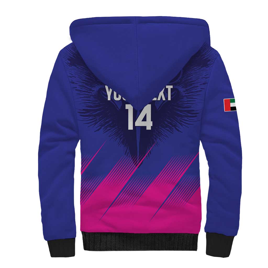 Custom UAE Cricket Sherpa Hoodie Go Champions United Arab Emirates Falcon - Wonder Print Shop